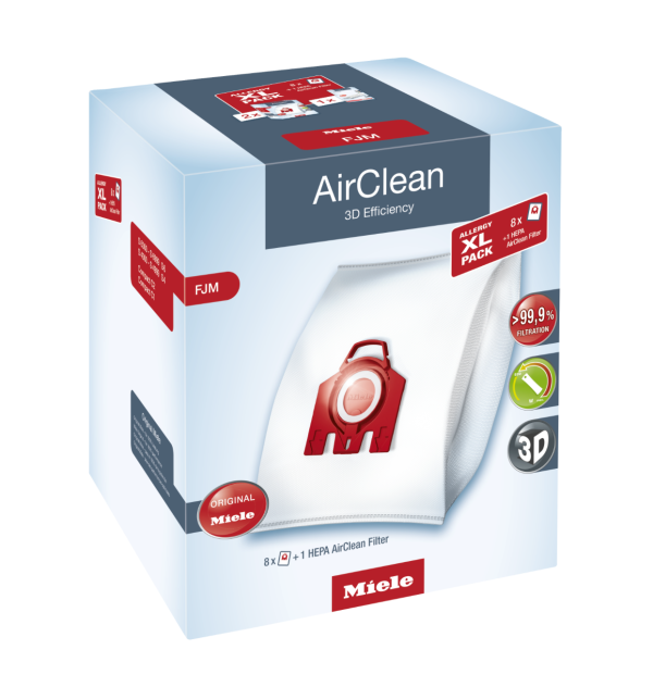 Miele Vacuum Bags XL Pack | FJM AirClean 3D + 1 HEPA AirClean filter Cheap